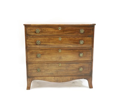Lot 293 - A Regency mahogany and boxwood strung chest of four graduated drawers