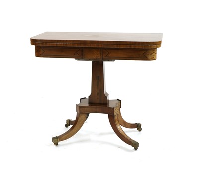 Lot 290 - George IV mahogany and crossbanded card table