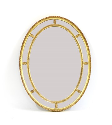 Lot 294A - An oval giltwood marginal wall mirror