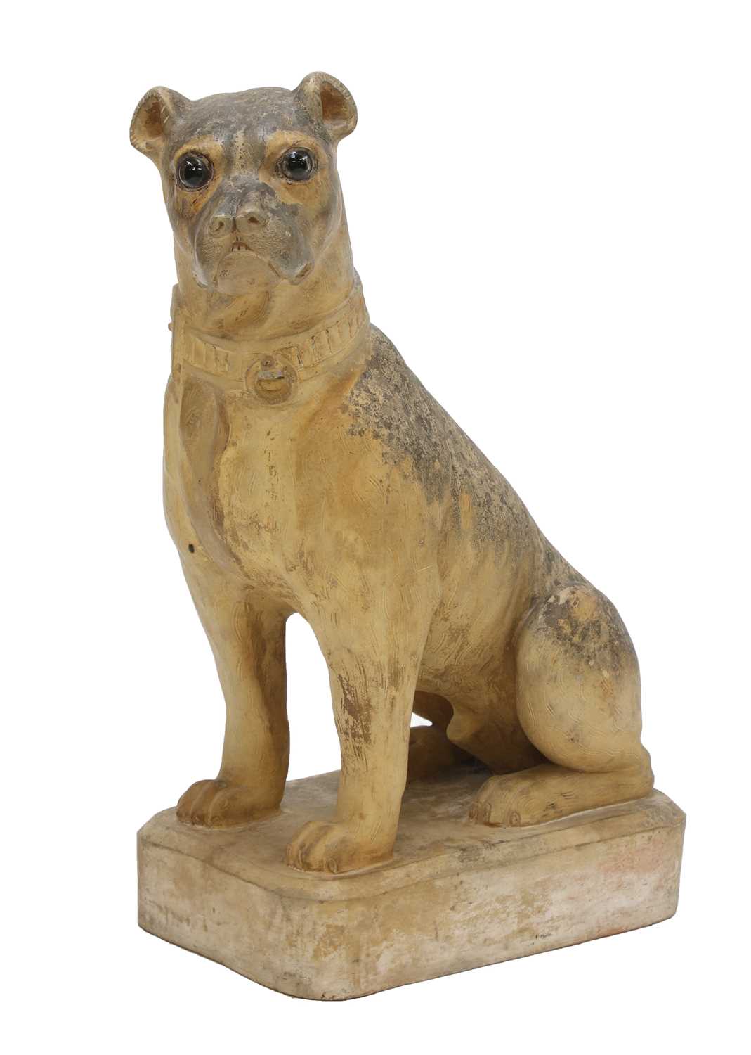 Lot 88 - A French terracotta model of a seated pug