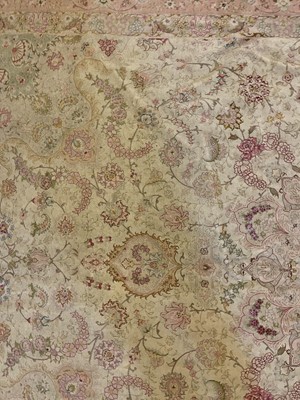 Lot 319 - A Persian wool and silk Tabriz rug