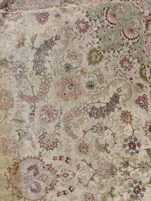 Lot 319 - A Persian wool and silk Tabriz rug