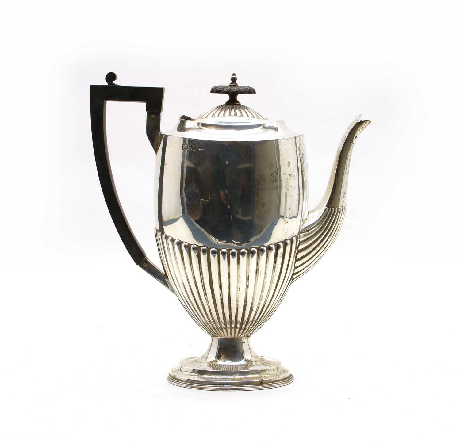 Lot 15 - A Late Victorian silver pedestal coffee pot
