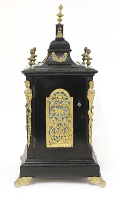 Lot 349 - An ebonised and ormolu mounted bracket clock