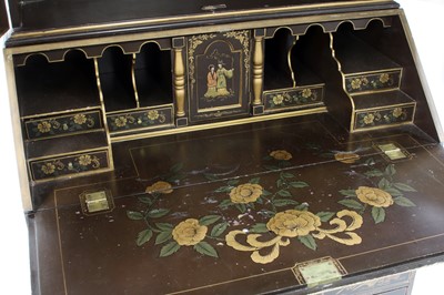 Lot 785 - A George I-style lacquered chinoiserie bureau bookcase