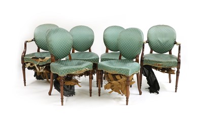 Lot 283 - A set of six French style walnut dining chairs
