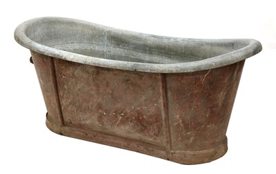 Lot 754 - A French zinc bath tub