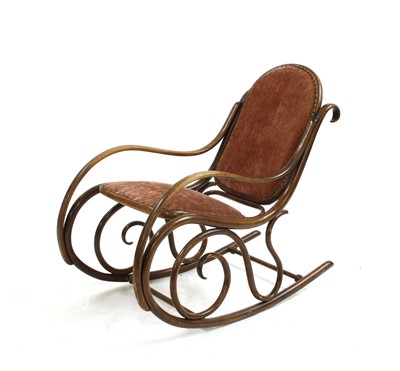 Lot 268 - A late 19th century Thonet stained beech rocking chair