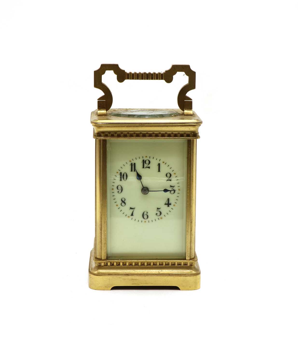 Lot 73 - A cased late 19th century striking carriage clock