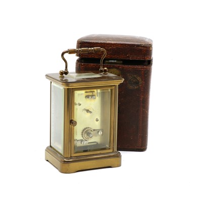 Lot 63 - An Edwardian cased timepiece carriage clock