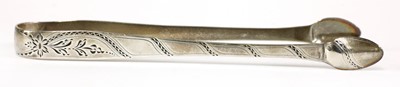 Lot 826 - A pair of George III silver sugar tongs