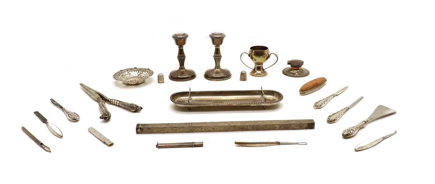 Lot 48 - An Edward VII silver pen tray