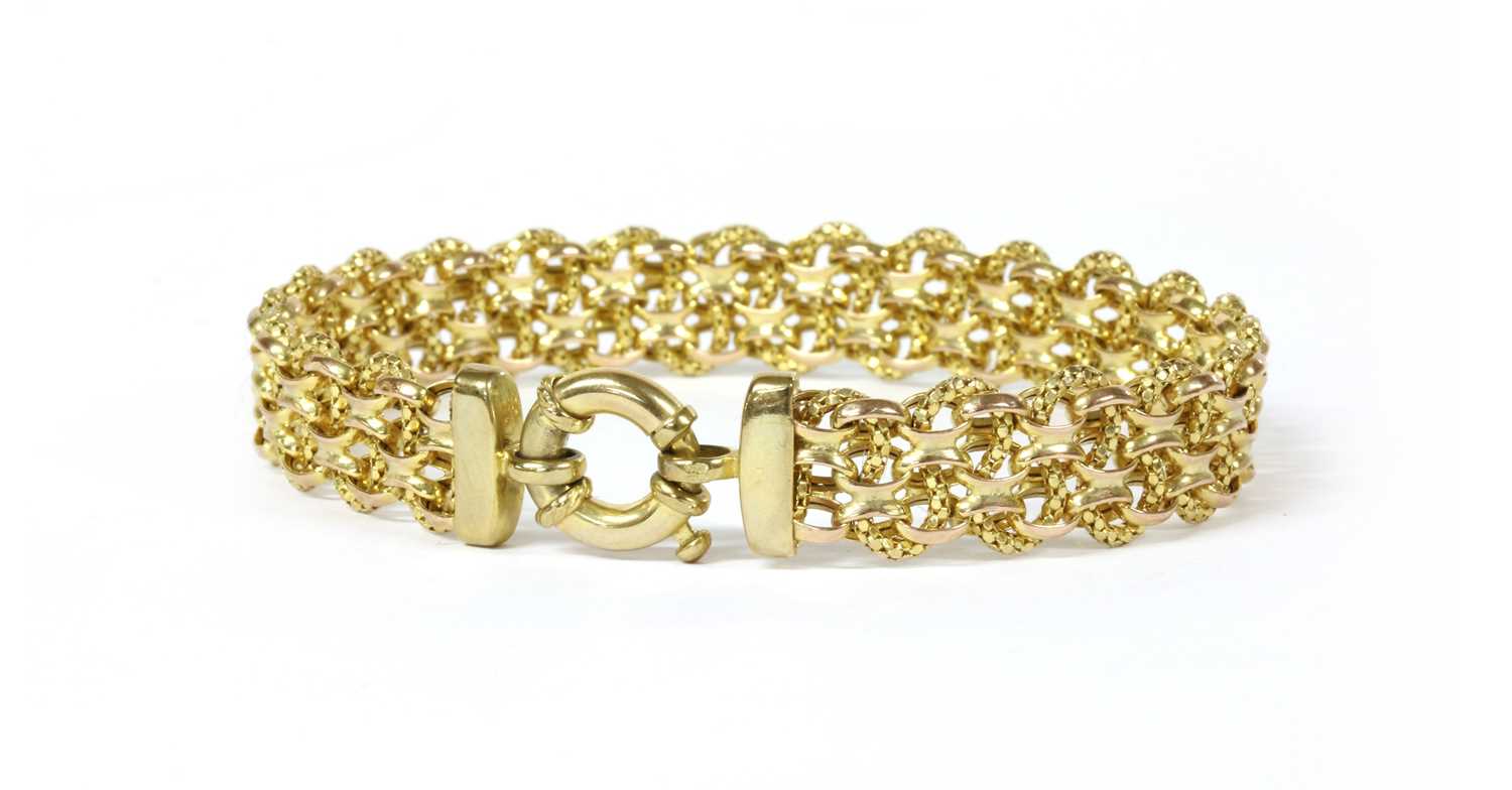 Lot 66 - A 9ct gold fancy Bismark link bracelet