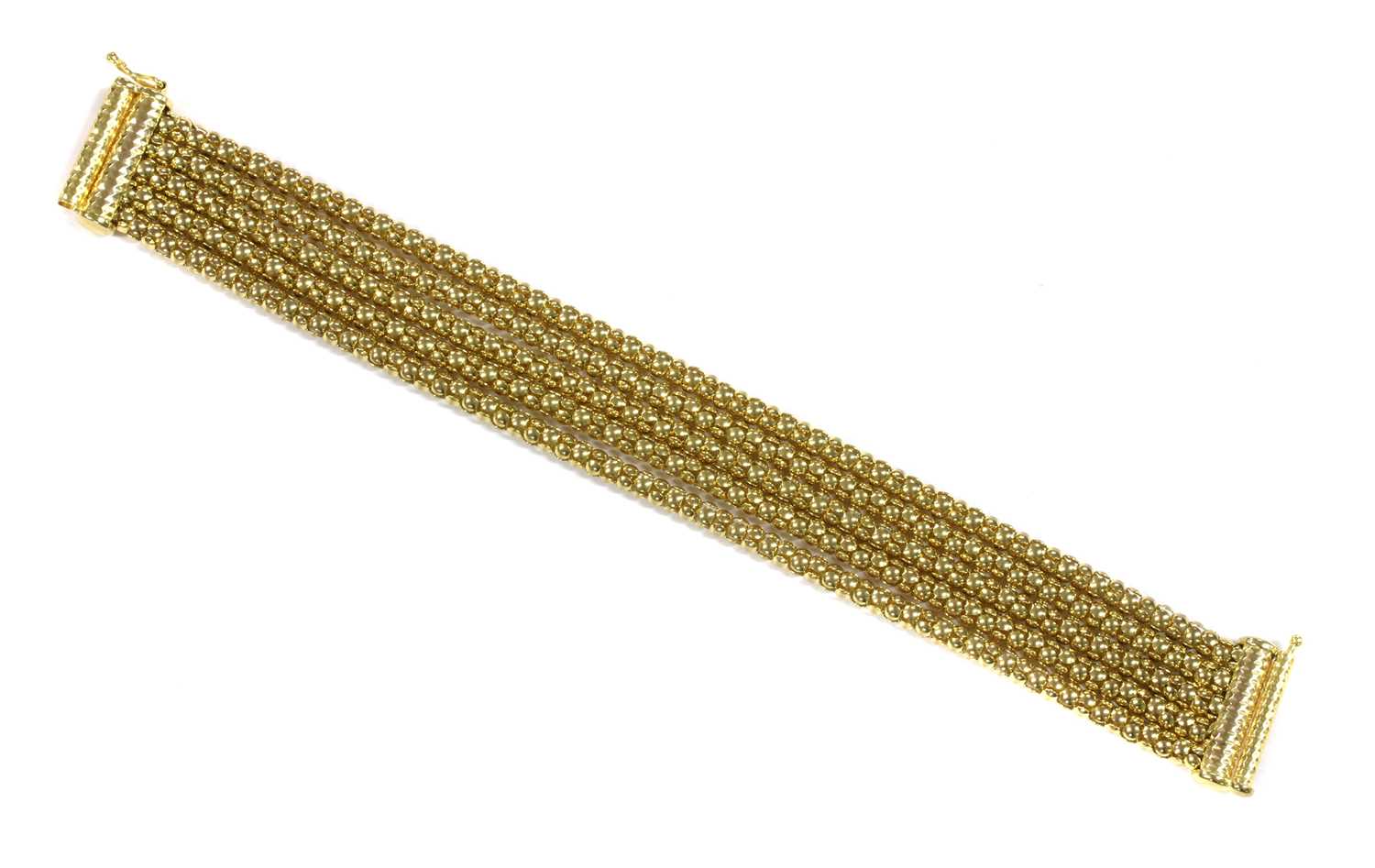 Lot 68 - A 9ct gold five row popcorn link bracelet