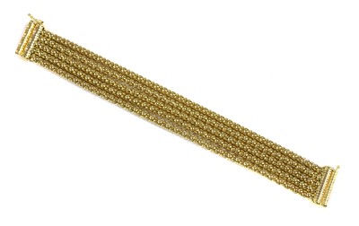 Lot 68 - A 9ct gold five row popcorn link bracelet