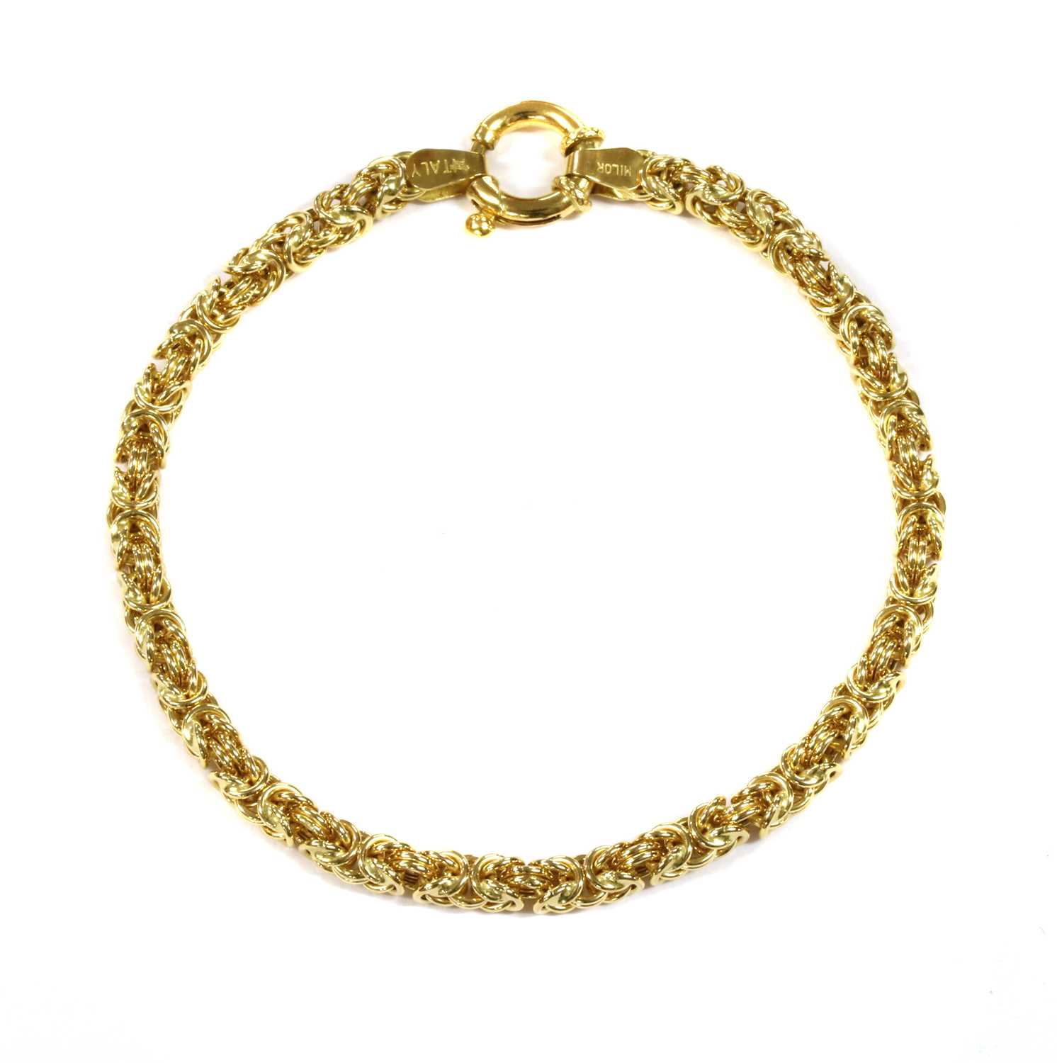 Lot 60 - An 18ct gold Byzantine link bracelet