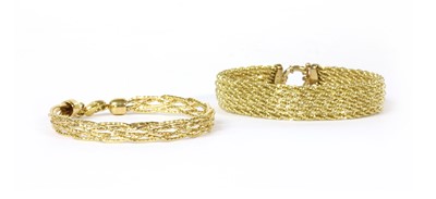 Lot 208 - A 9ct gold five row twisted link bracelet