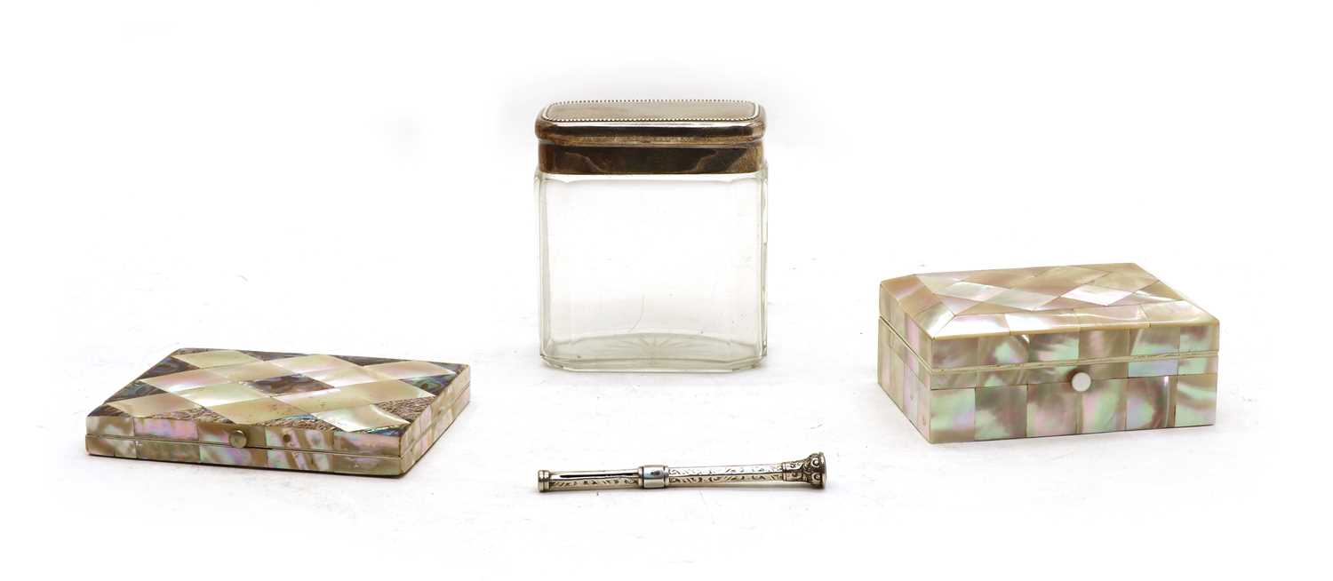 Lot 52 - A mother of pearl and abalone inlaid card case