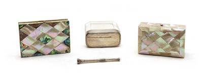 Lot 52 - A mother of pearl and abalone inlaid card case