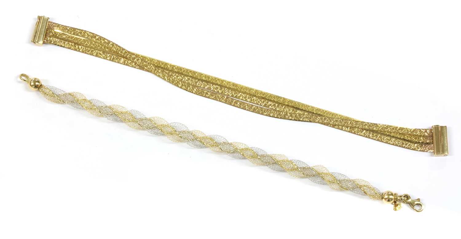 Lot 203 - A 14ct white and yellow gold bracelet