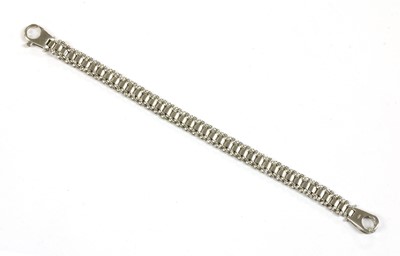Lot 58 - A 9ct white gold panther link bracelet