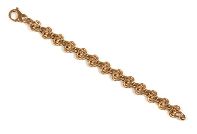Lot 62 - A 9ct rose gold hollow knot link bracelet