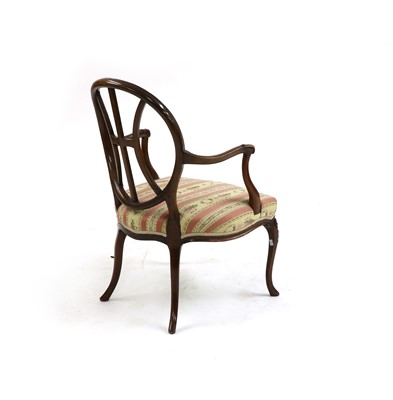 Lot 323 - A Hepplewhite period mahogany elbow chair