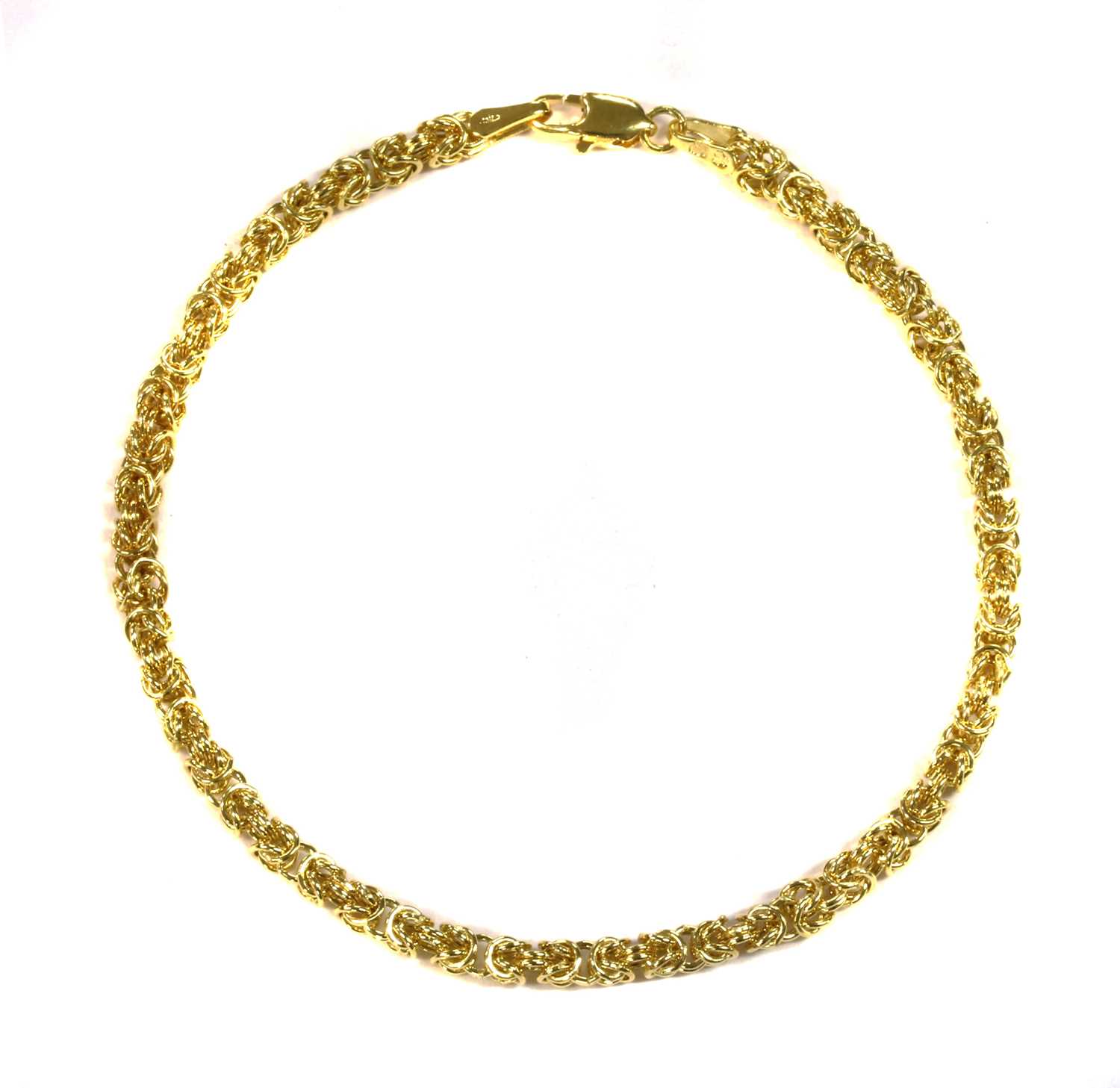Lot 54 - An 18ct gold hollow Byzantine link bracelet