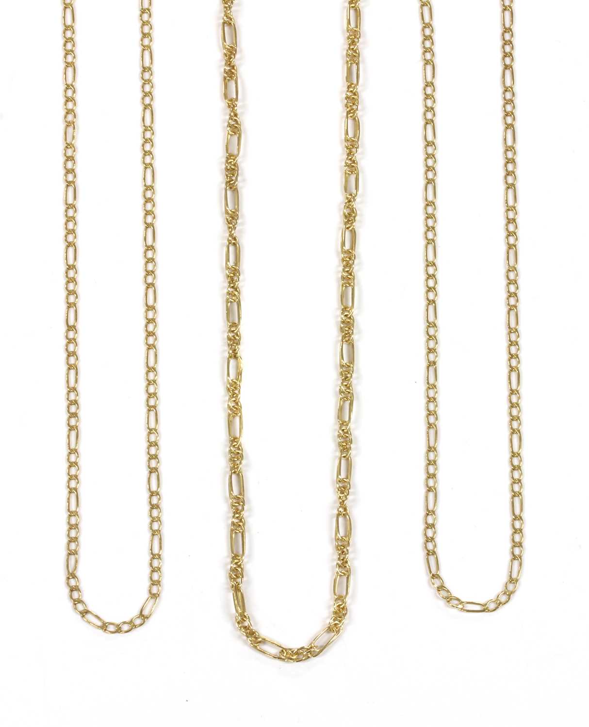 Lot 223 - A 9ct gold hollow figaro link chain