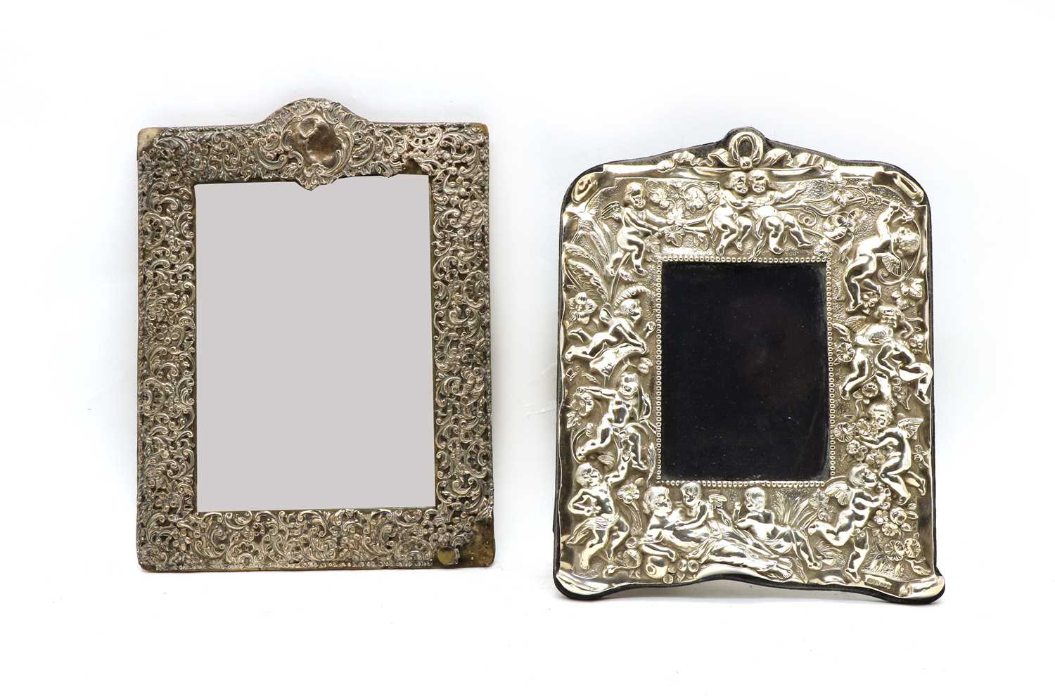 Lot 13 - An Edwardian silver dressing mirror
