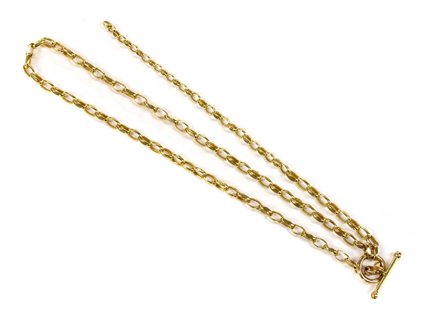 Lot 37 - A 9ct gold lariat-style necklace