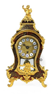 Lot 233 - A French Louis XV tortoiseshell, brass and ormolu-mounted bracket clock