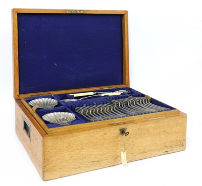 Lot 833 - A twelve-setting canteen of silver cutlery