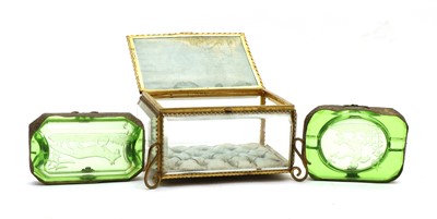 Lot 220 - A small French brass display case