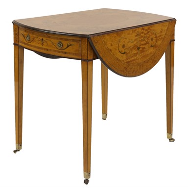 Lot 763 - A fine George III Sheraton period inlaid satinwood Pembroke table
