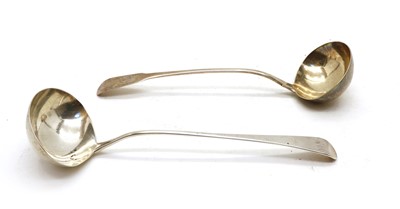 Lot 44 - A George III silver fiddle pattern soup ladle