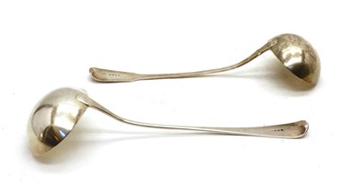 Lot 44 - A George III silver fiddle pattern soup ladle