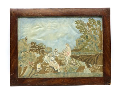 Lot 176 - A wool & silkwork picture