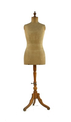 Lot 348 - An early 20th century linen covered dress makers mannequin