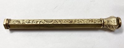 Lot 442 - A gold pencil holder or barrel, Sampson Mordan & Co.