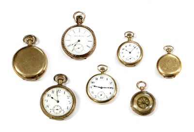 Lot 469 - A gold pin set open-faced fob watch