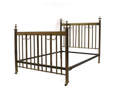 Lot 317 - A brass double bed