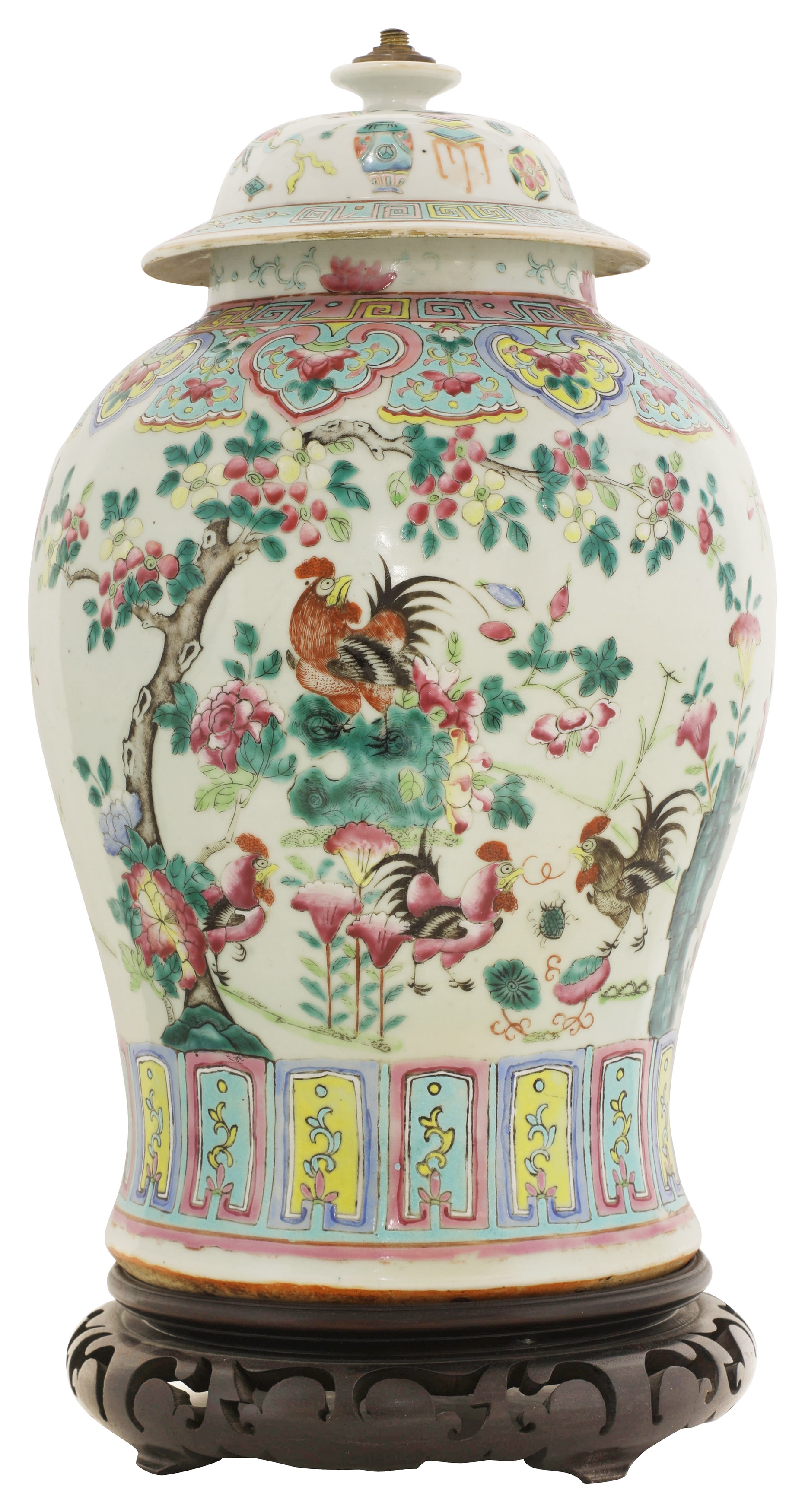 Lot 25 - A Chinese famille rose vase and cover,