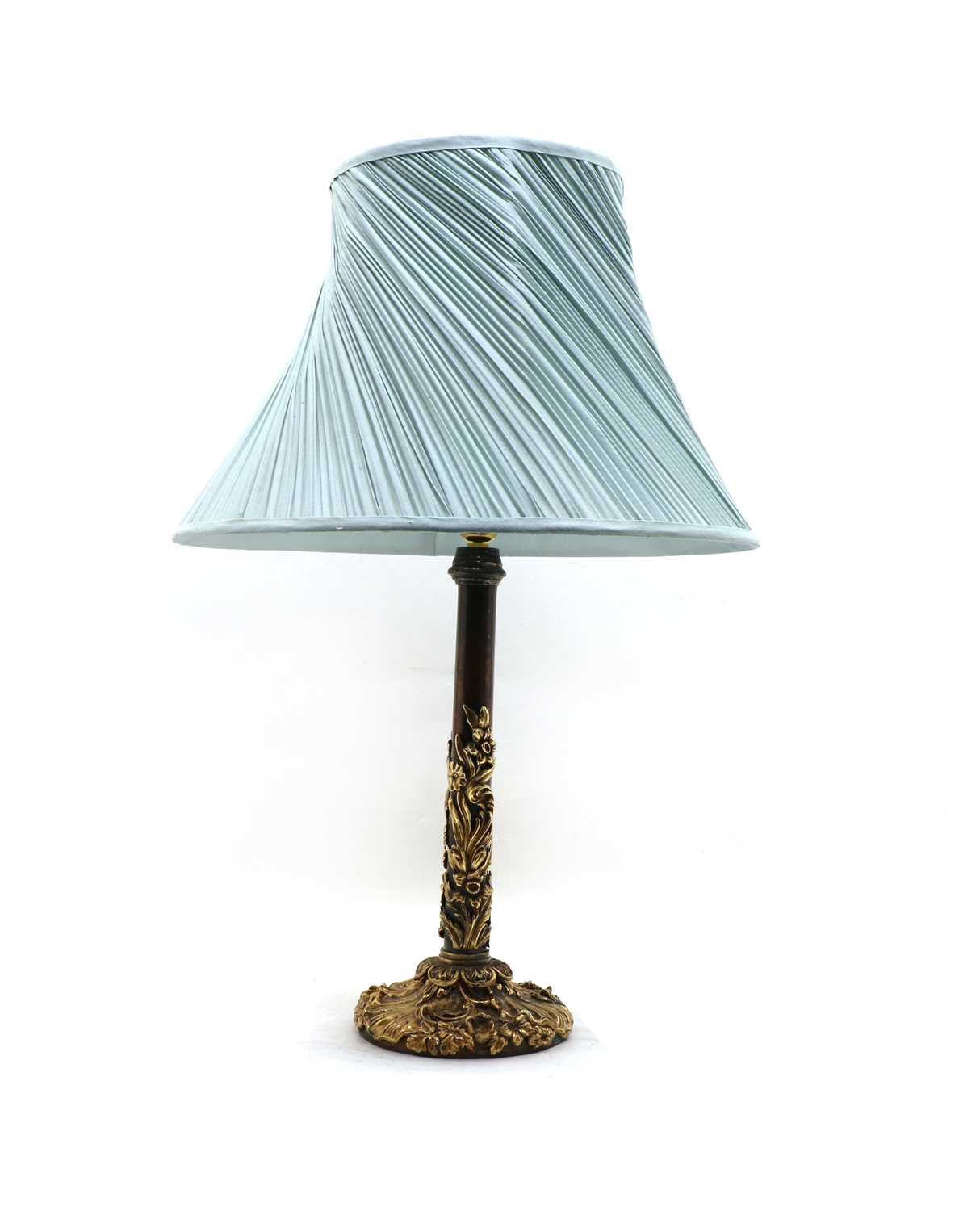 Lot 39 - A gilt metal and marble table lamp