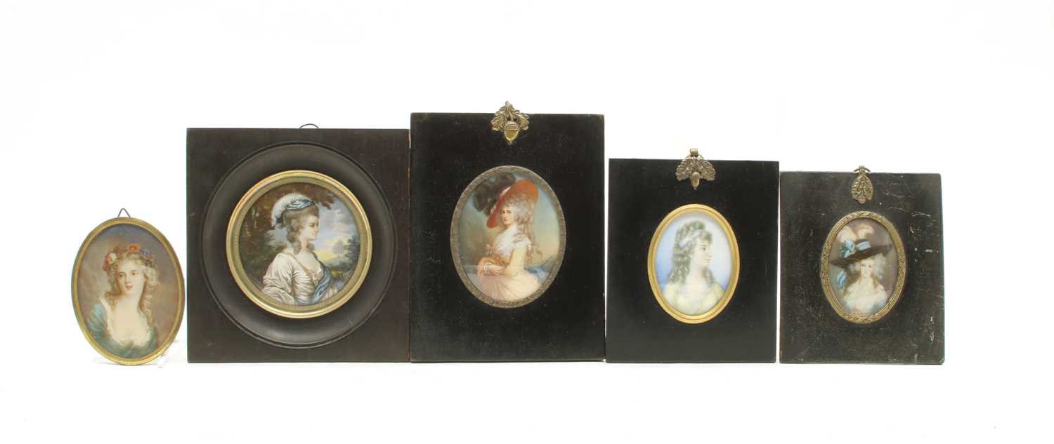 Lot 61 - Five portrait miniatures