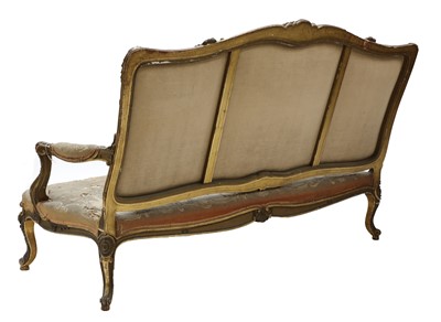 Lot 222 - A Louis XV-style carved giltwood canape