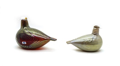 Lot 142 - Two Nuutajarvi glass models of game birds
