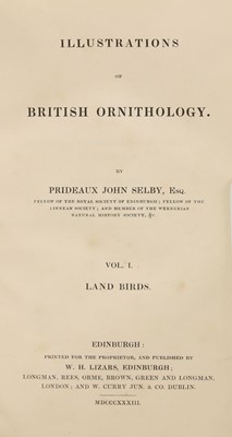 Lot 40 - ORNITHOLOGY: 1- Selby, P J: Illustrations of British Ornithology.