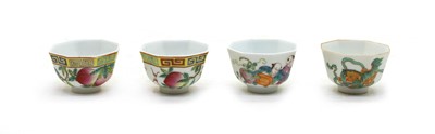Lot 133 - A collection of four Chinese famille rose teacups