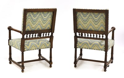 Lot 163 - A pair of walnut armchairs